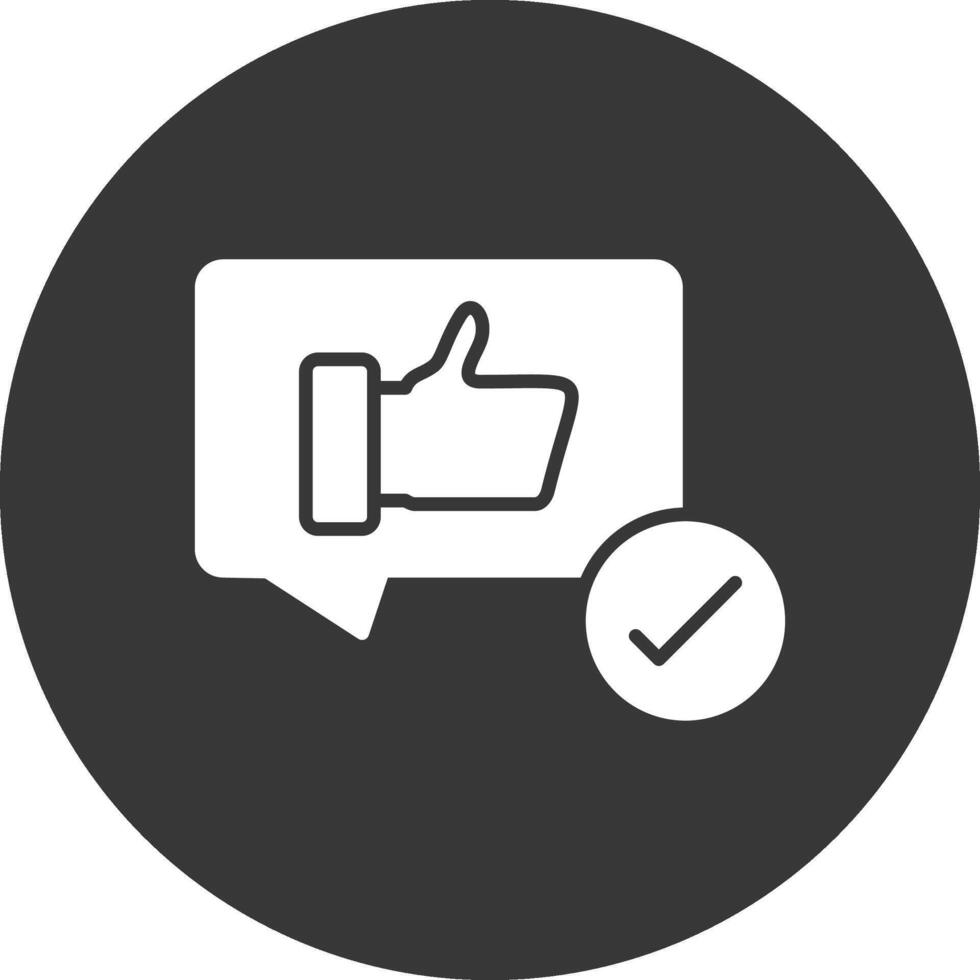 Feedback Glyph Inverted Icon vector