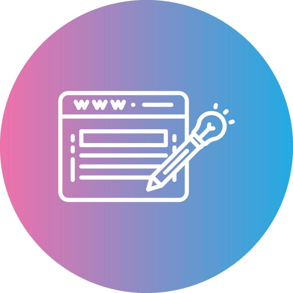 Website Design Line Gradient Circle Icon vector