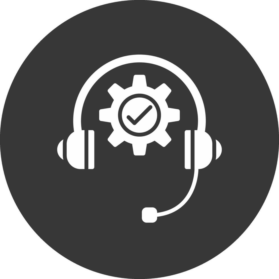 Technical Support Glyph Inverted Icon vector