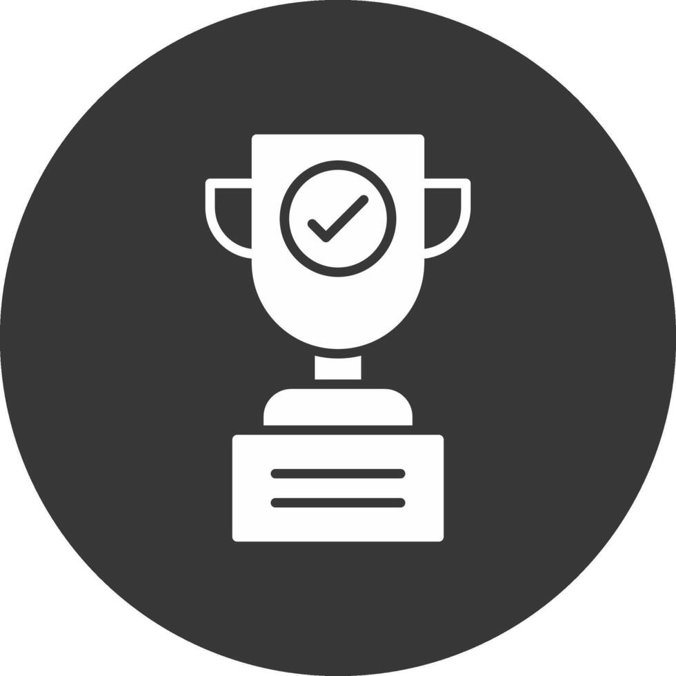 Trophy Glyph Inverted Icon vector