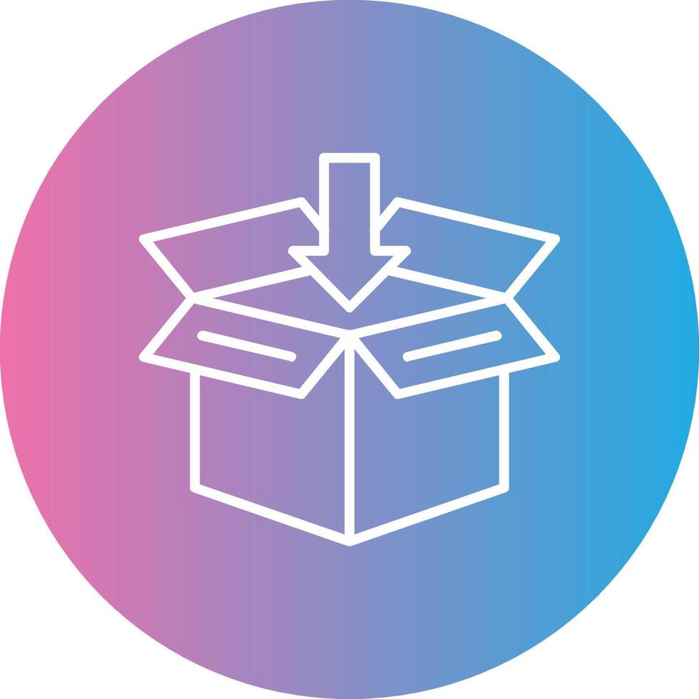 Open Box Line Gradient Circle Icon vector