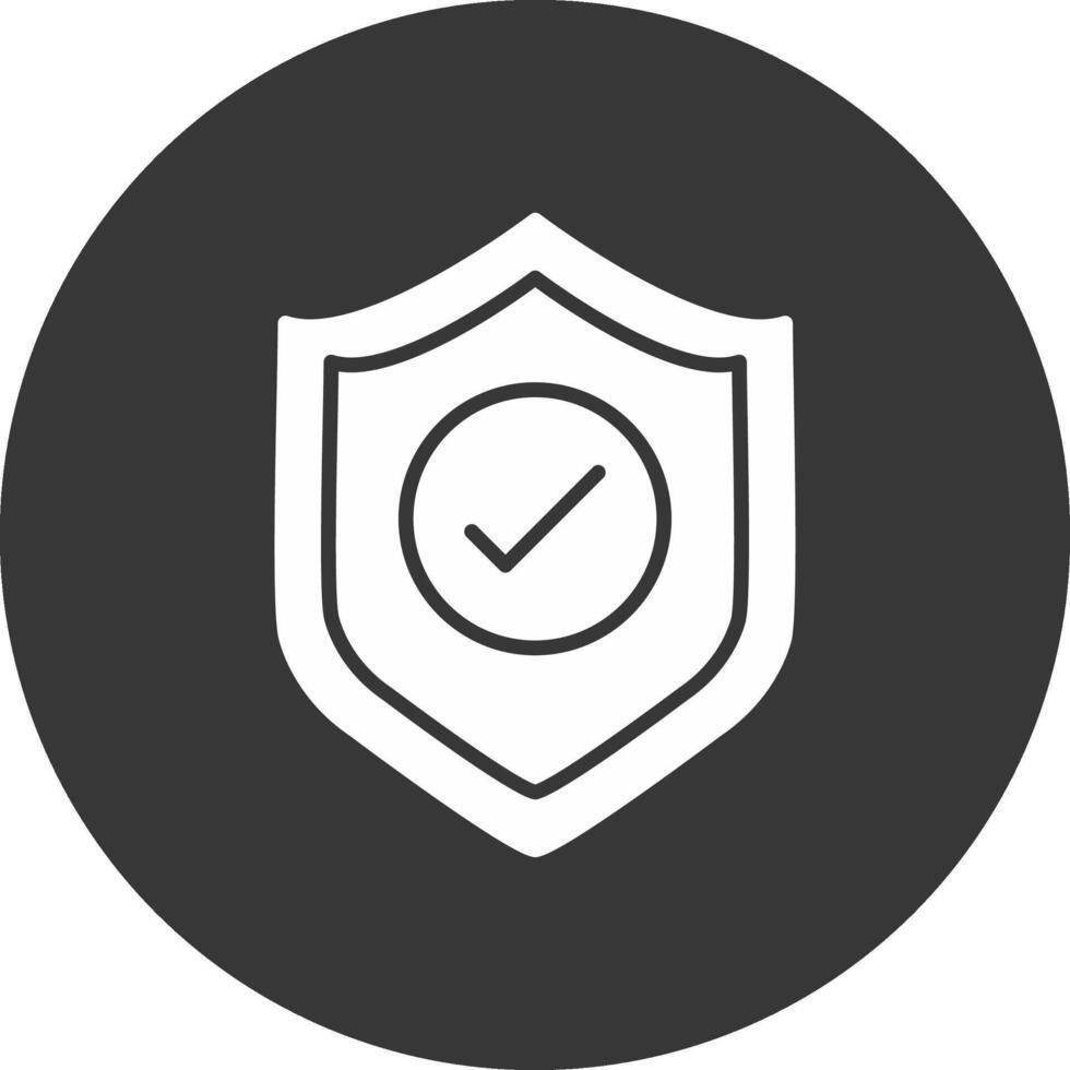 Protection Glyph Inverted Icon vector