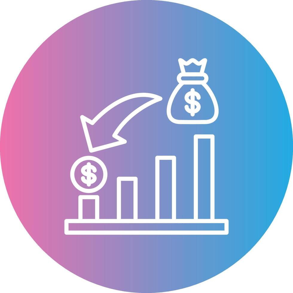 Risk Line Gradient Circle Icon vector