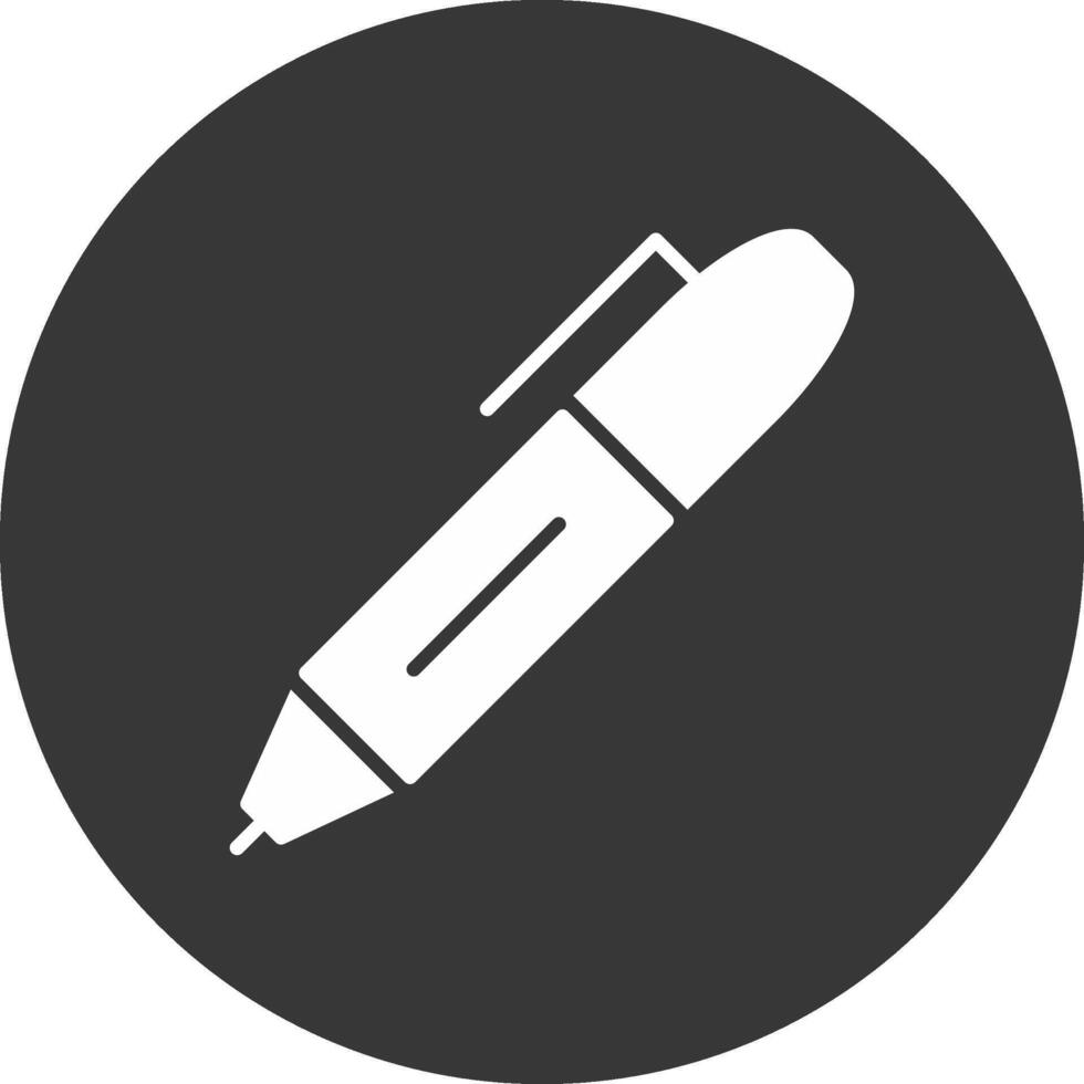 Fountain Pen Glyph Inverted Icon vector