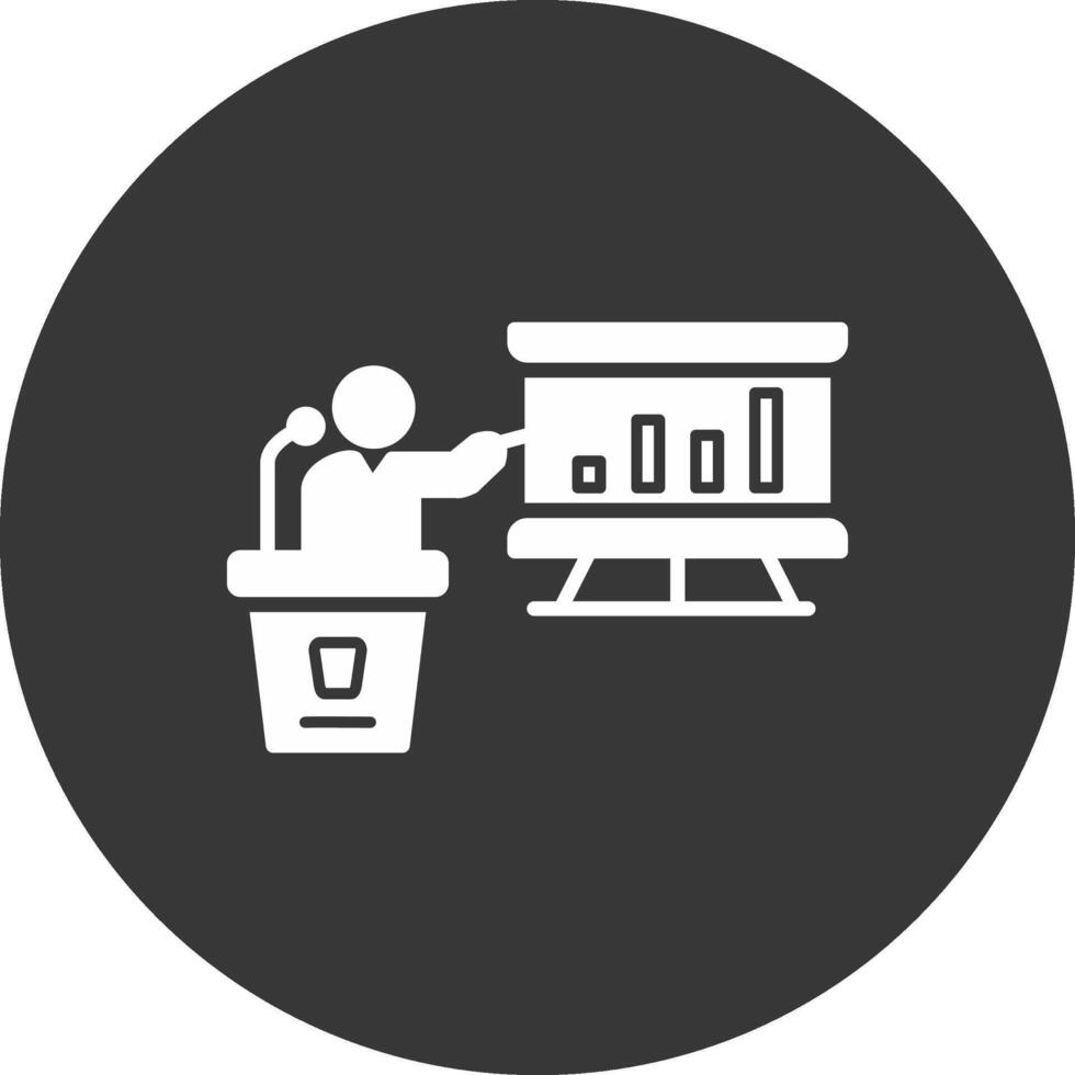 Presentation Glyph Inverted Icon vector