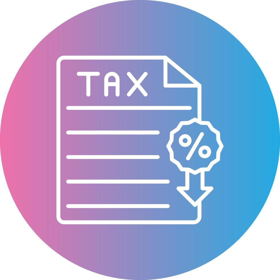 Tax Line Gradient Circle Icon vector