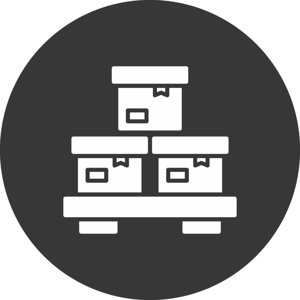 Boxes Glyph Inverted Icon vector