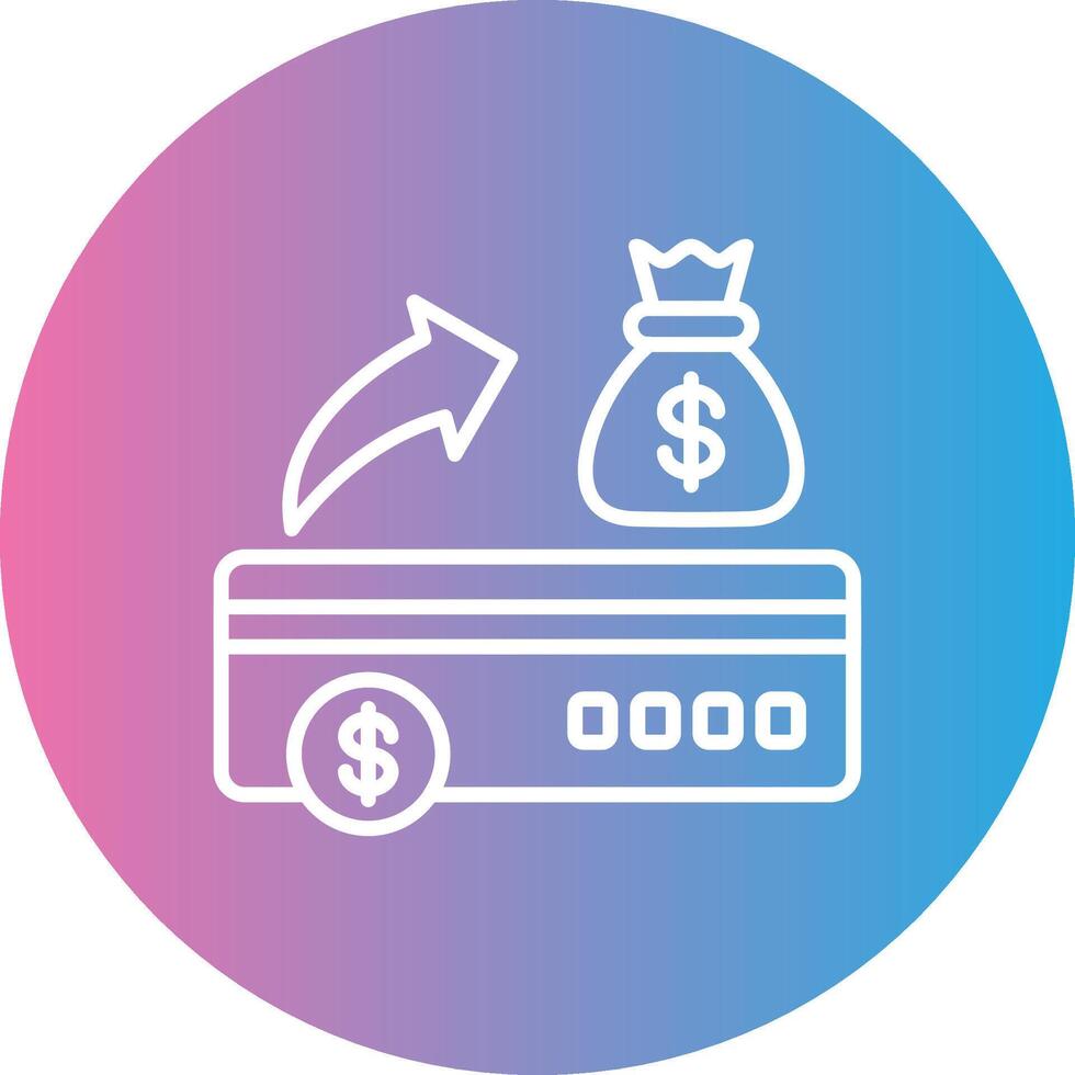 Bank Check Line Gradient Circle Icon vector