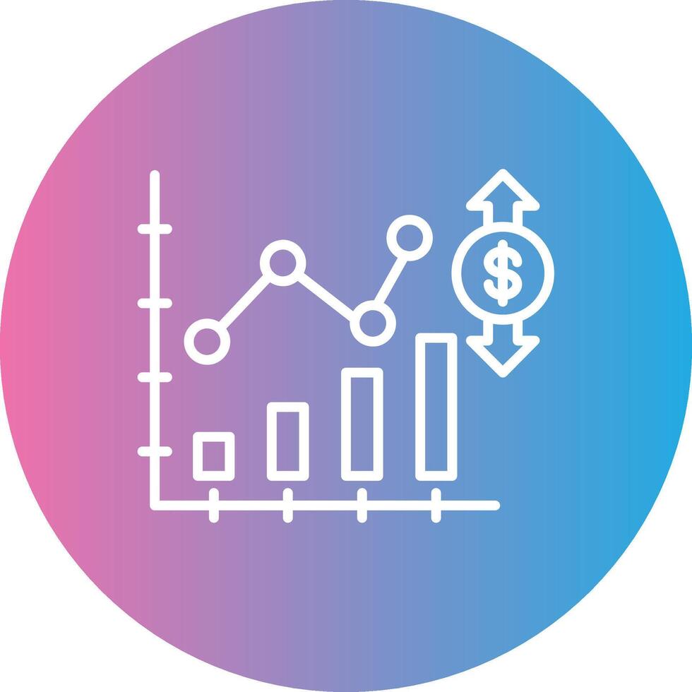 Market Fluctuation Line Gradient Circle Icon vector