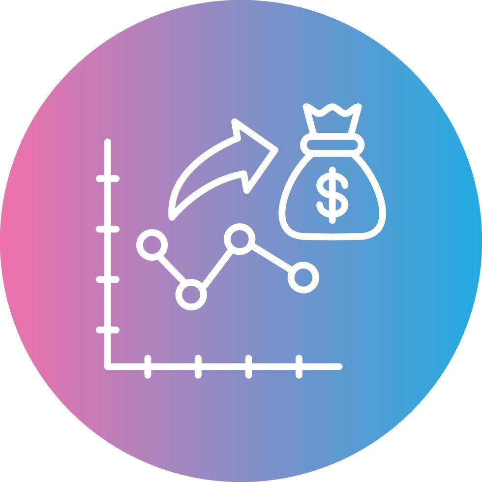 Average Selling Price Line Gradient Circle Icon vector