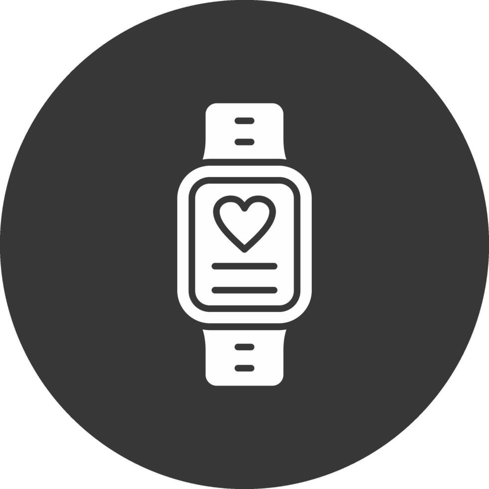 Watch Glyph Inverted Icon vector