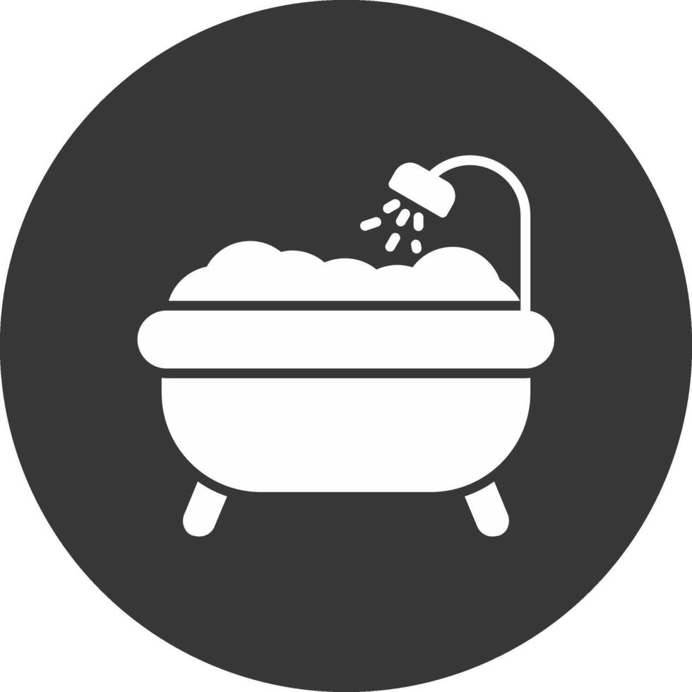 icono de glifo de bañera invertido vector