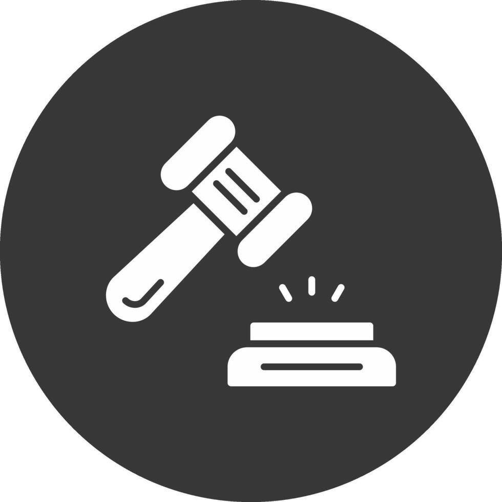 Hammer Glyph Inverted Icon vector