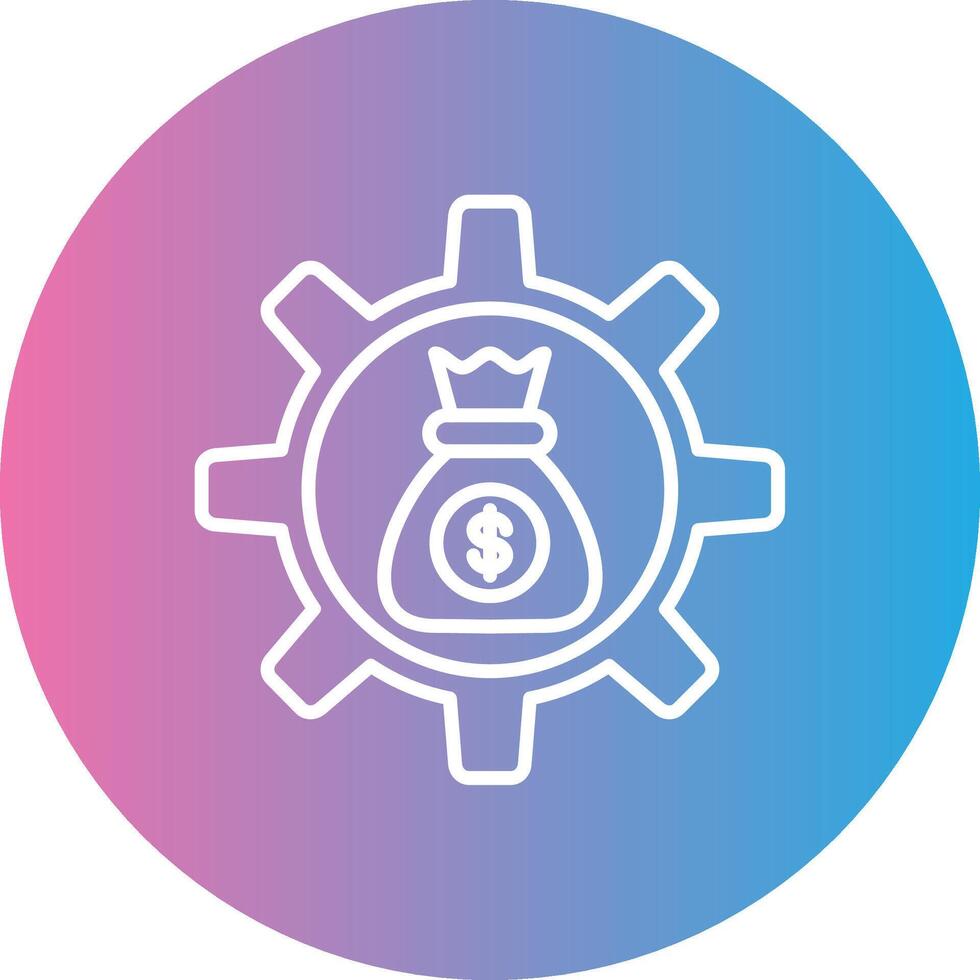 Asset Management Line Gradient Circle Icon vector