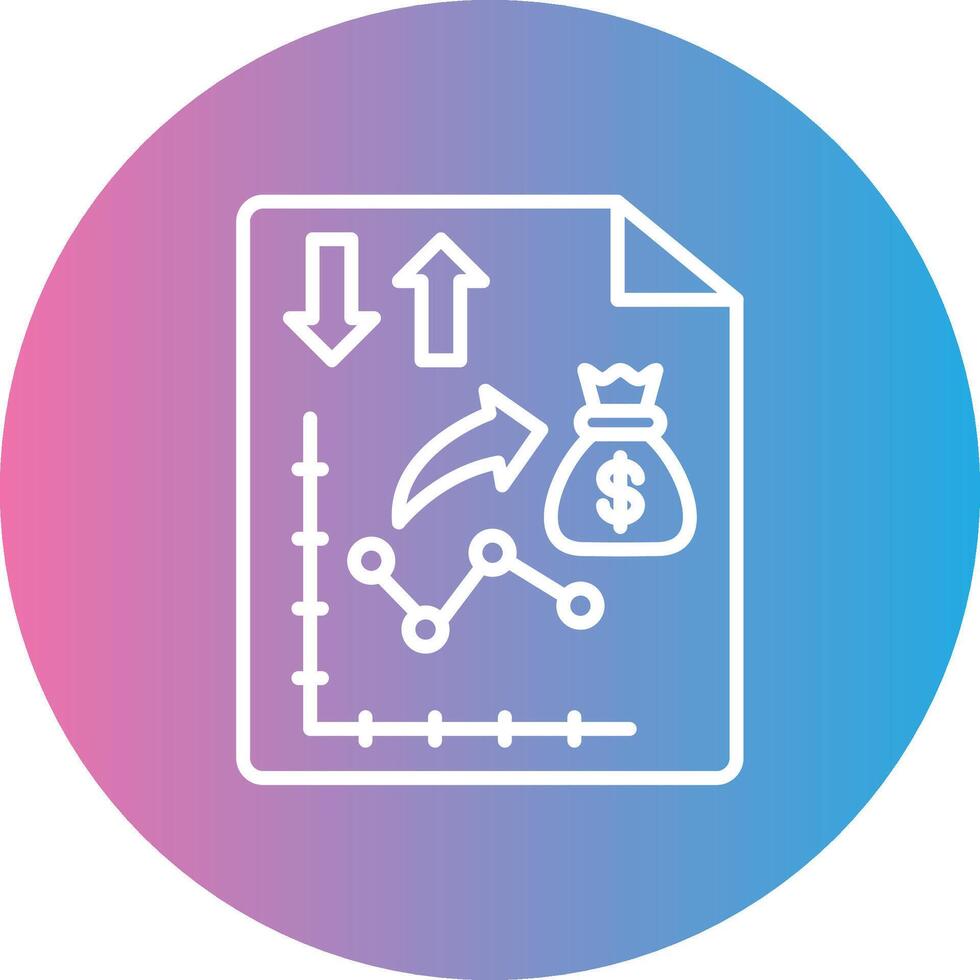 Money Strategy Line Gradient Circle Icon vector