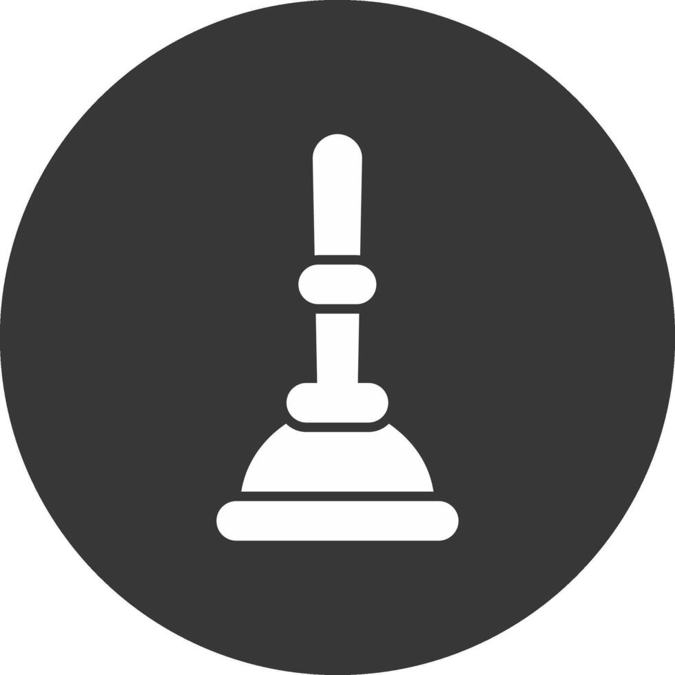 Plunger Glyph Inverted Icon vector