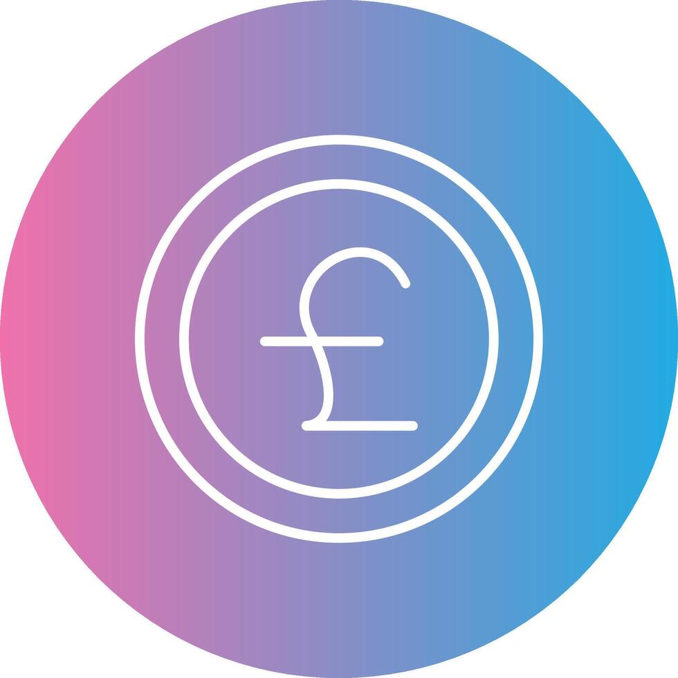Pounds Line Gradient Circle Icon vector