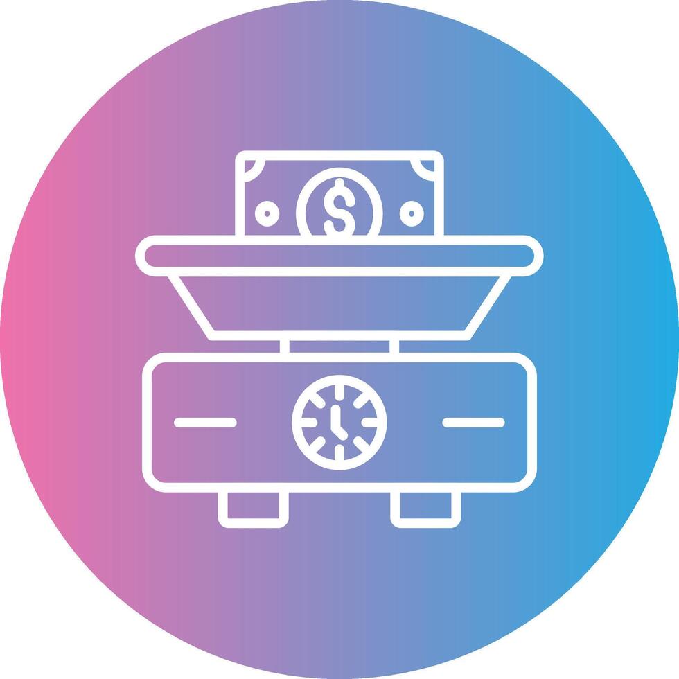 Weighing Scale Line Gradient Circle Icon vector