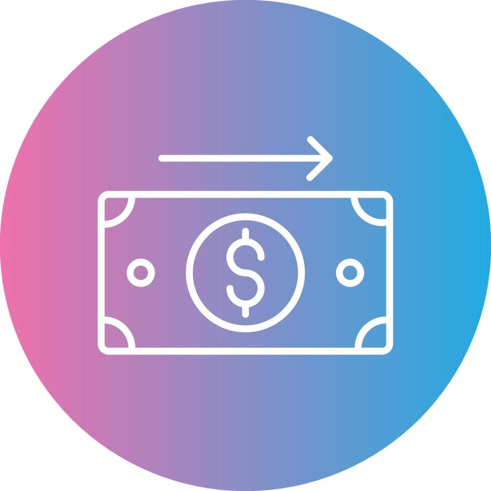 Send Money Line Gradient Circle Icon vector