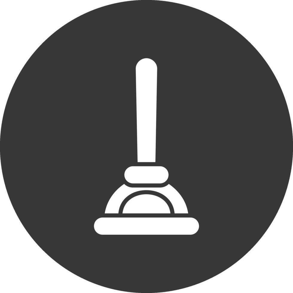 Plunger Glyph Inverted Icon vector