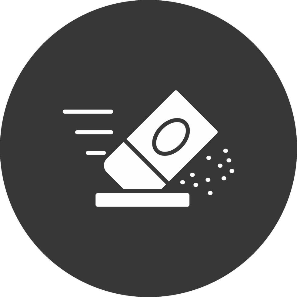 Eraser Glyph Inverted Icon vector