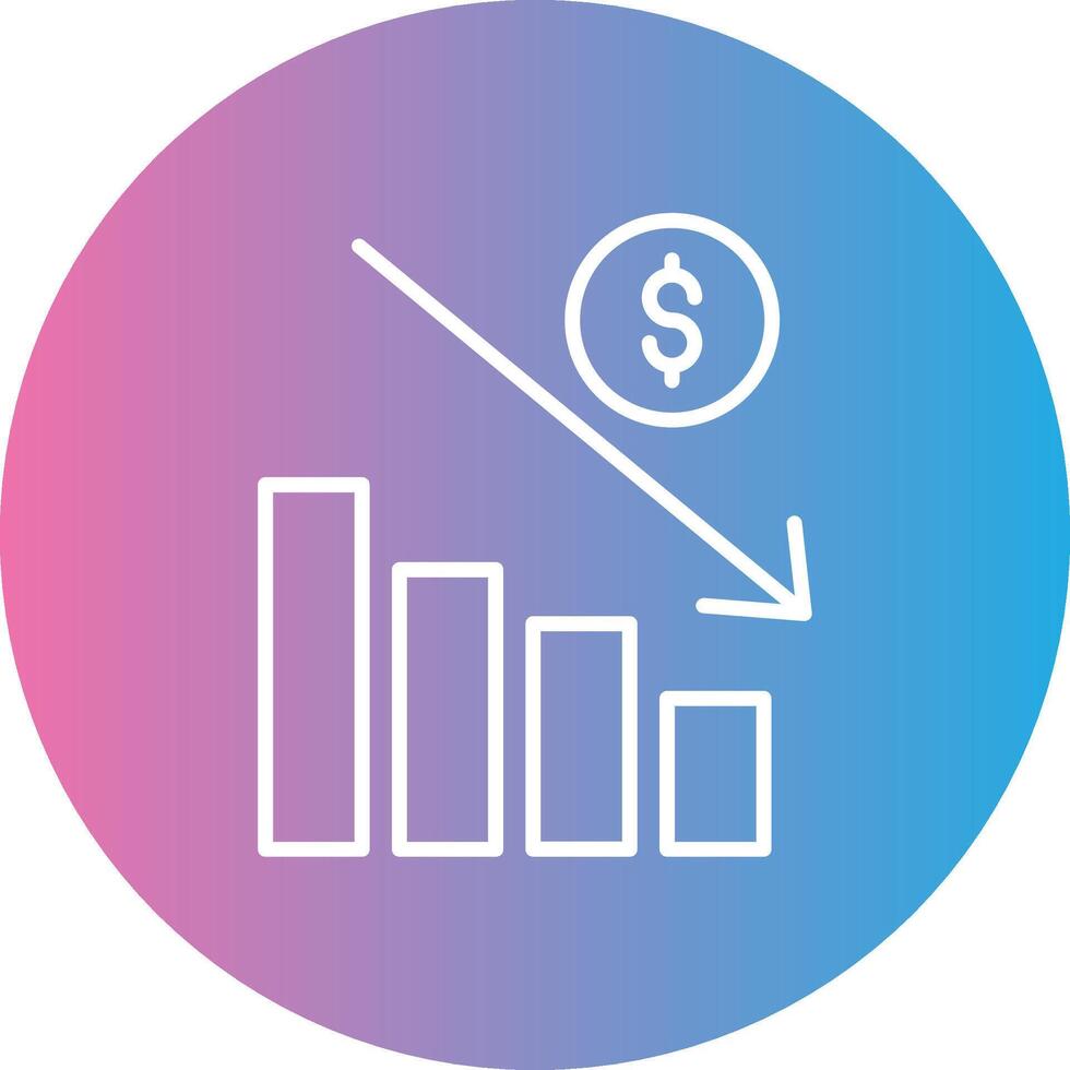 Losses Line Gradient Circle Icon vector