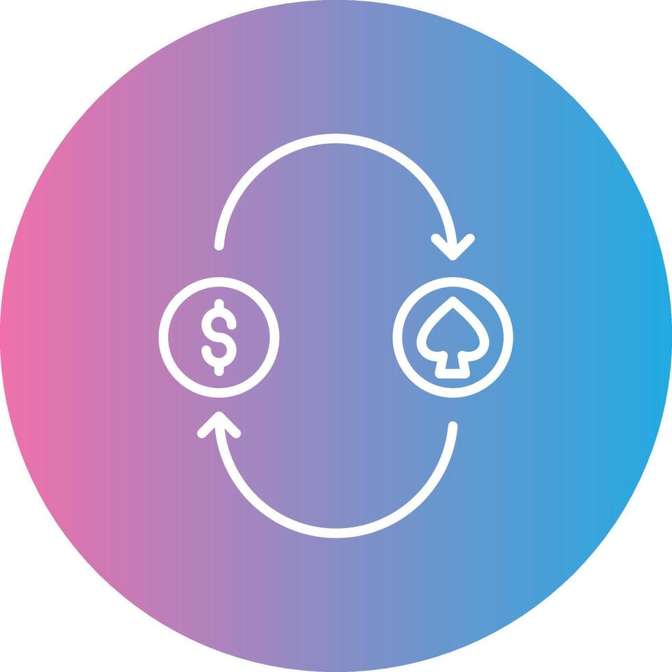 Gambling Line Gradient Circle Icon vector