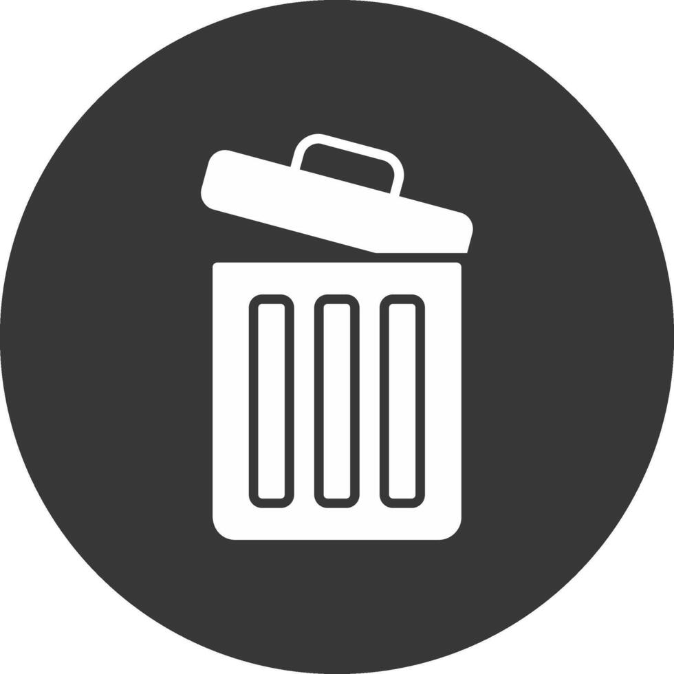 Trash Glyph Inverted Icon vector