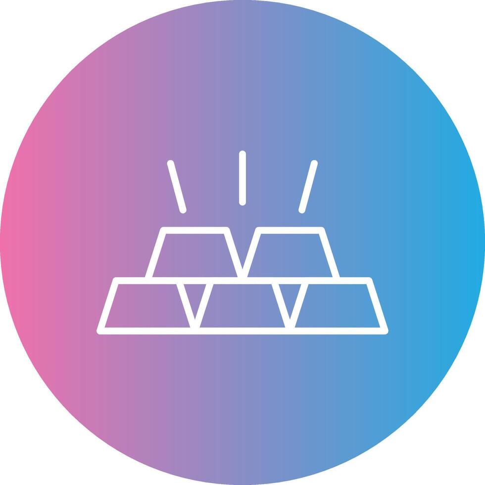 Gold Bars Line Gradient Circle Icon vector