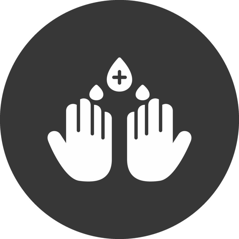 Hand Wash Glyph Inverted Icon vector