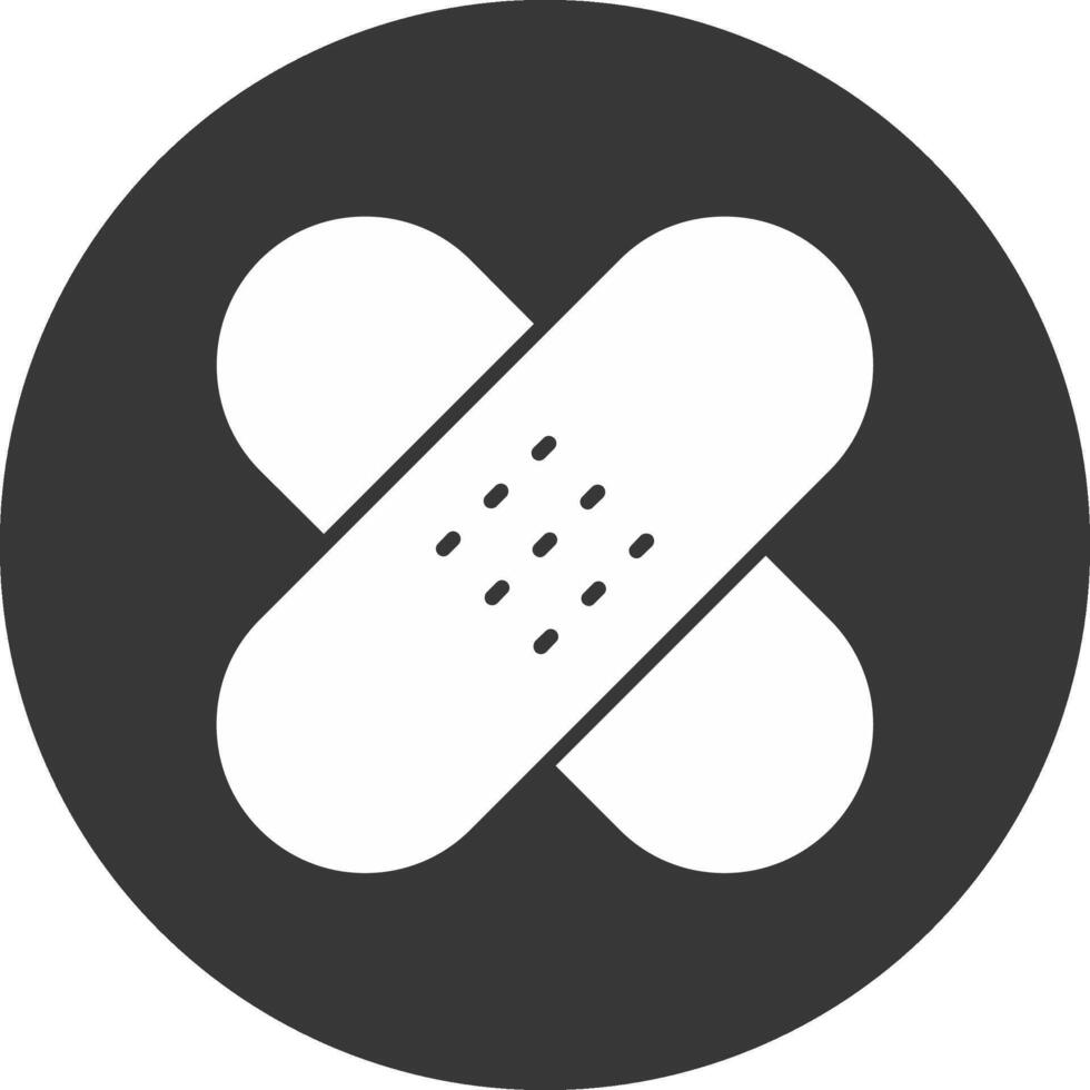 Band Aid Glyph Inverted Icon vector