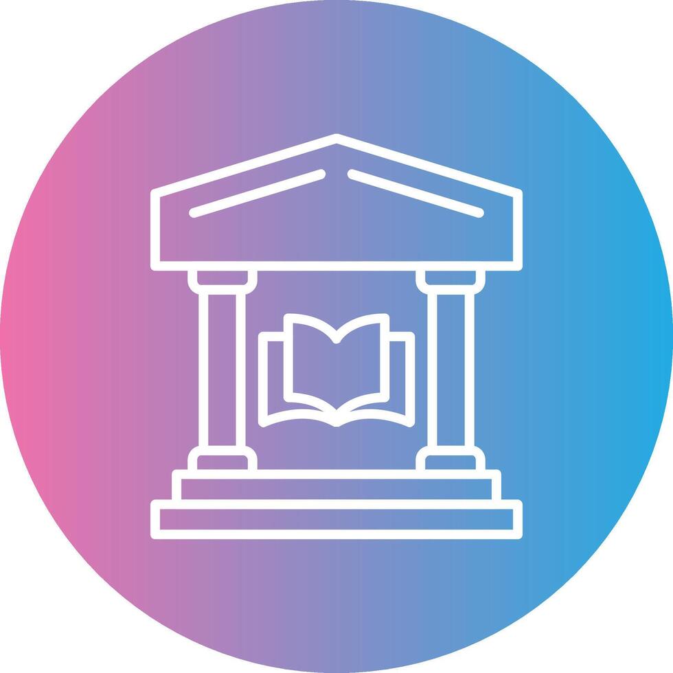 Library Line Gradient Circle Icon vector