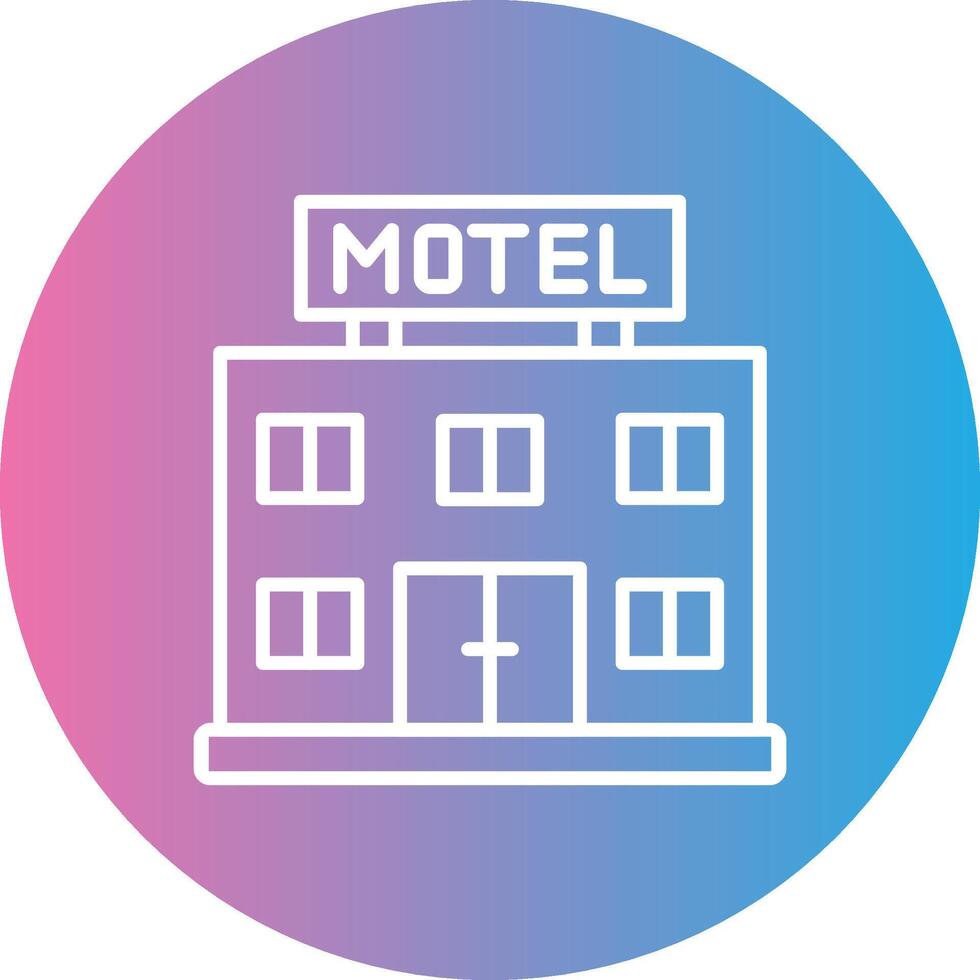 Motel Line Gradient Circle Icon vector