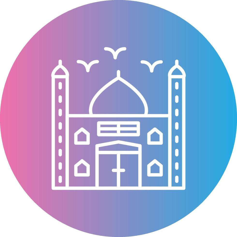 Mosque Line Gradient Circle Icon vector