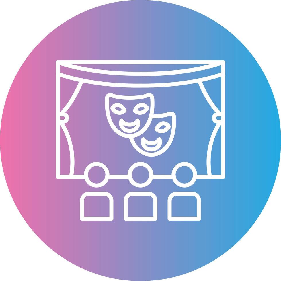 Theater Line Gradient Circle Icon vector