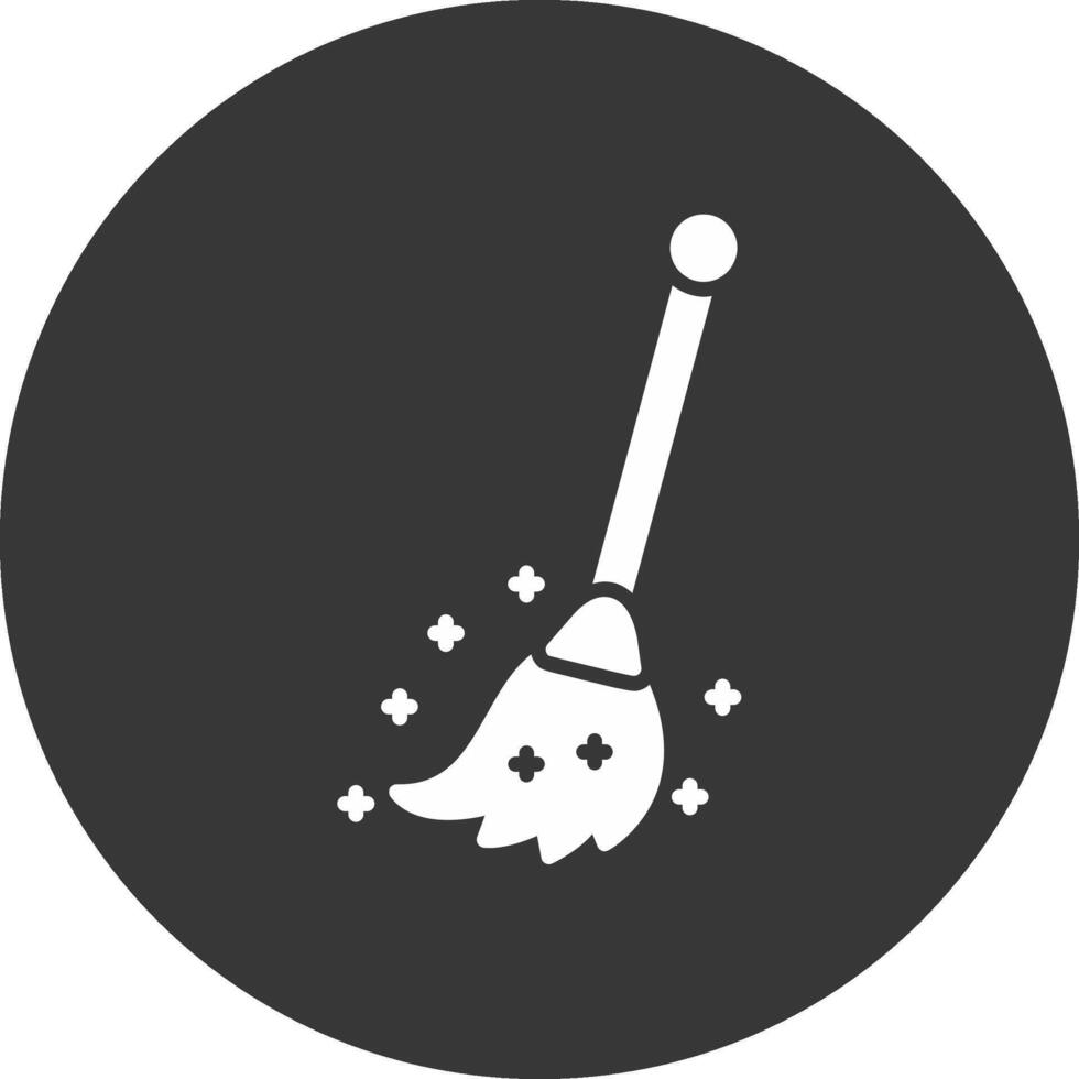 Broom Glyph Inverted Icon vector