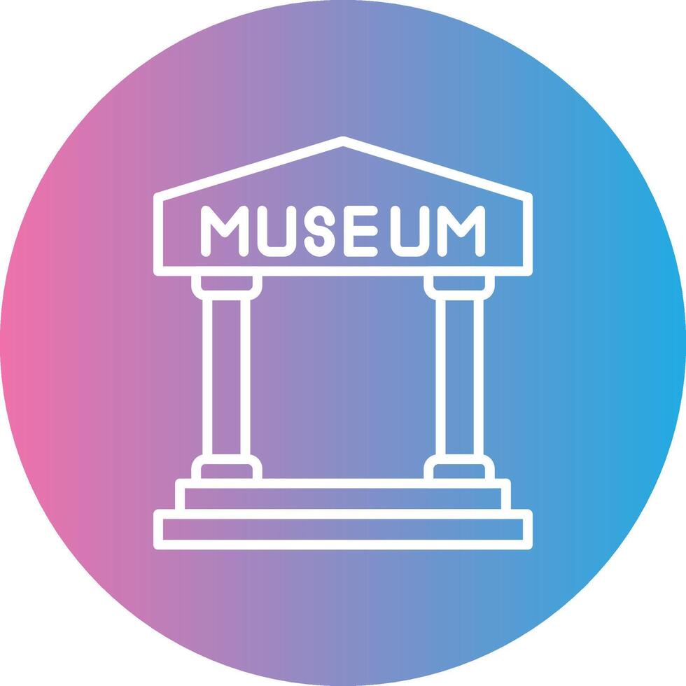 Museum Line Gradient Circle Icon vector