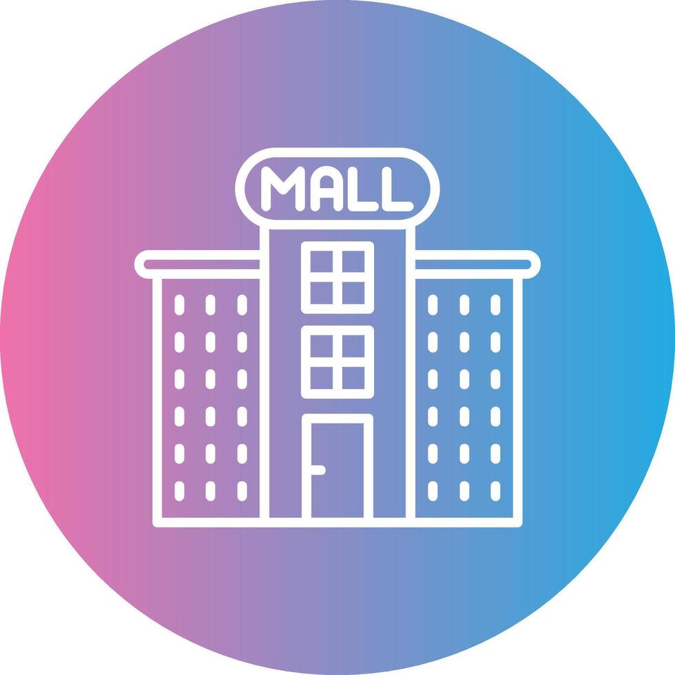 Shopping Mall Line Gradient Circle Icon vector