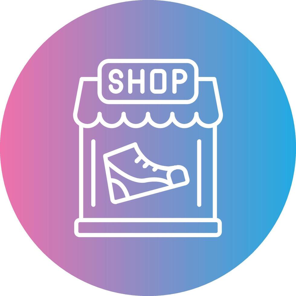 zapato tienda línea degradado circulo icono vector