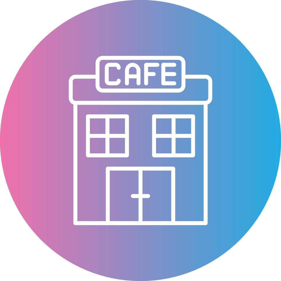 Cafe Line Gradient Circle Icon vector