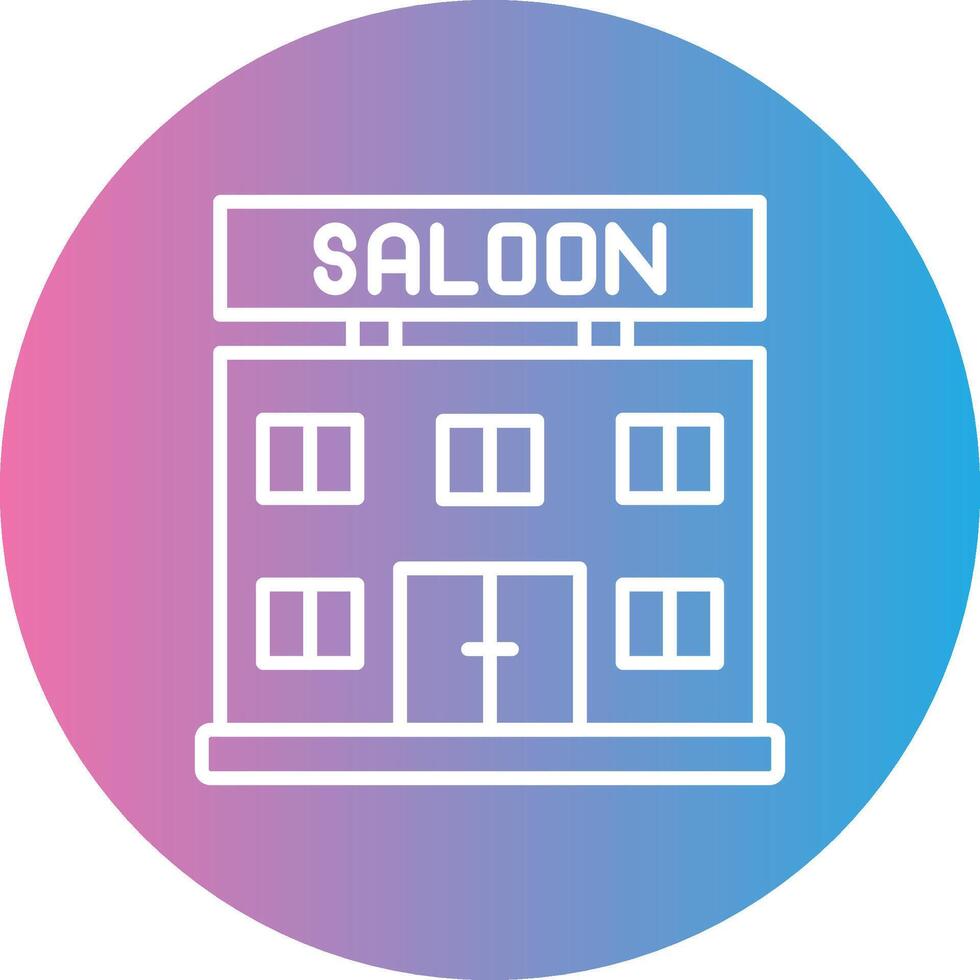 Saloon Line Gradient Circle Icon vector