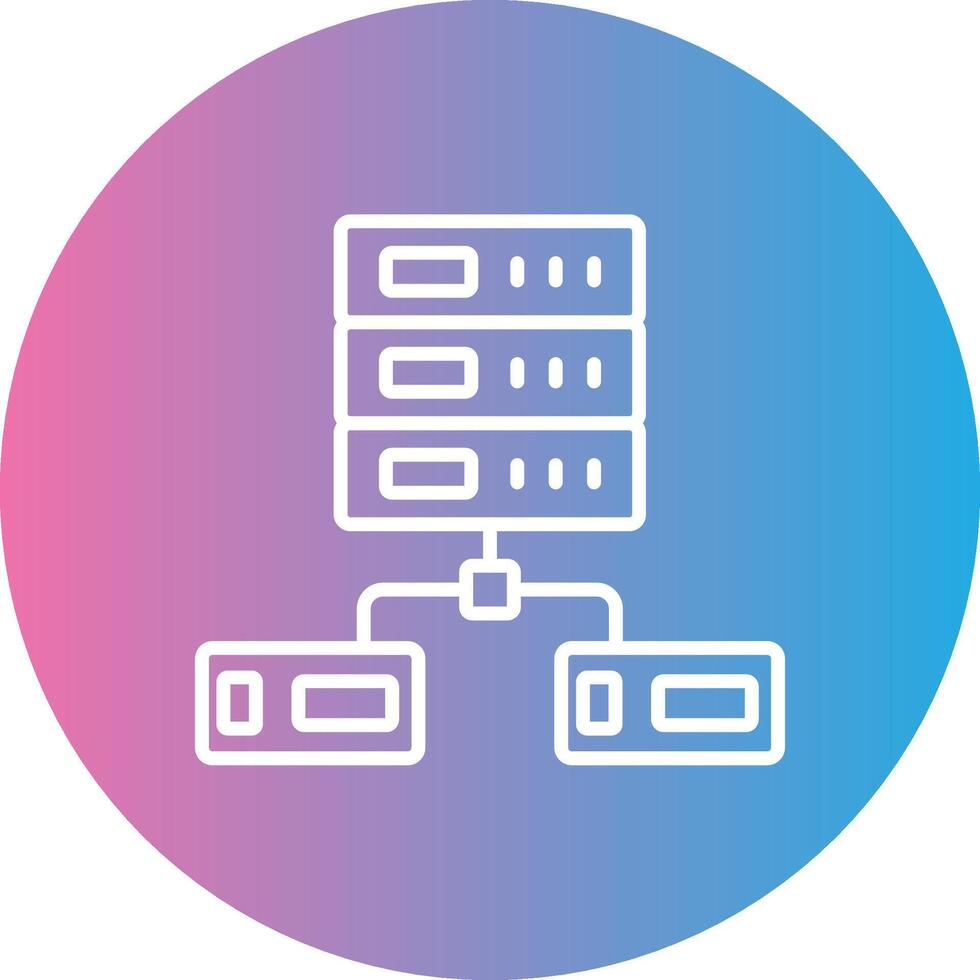 Data Network Line Gradient Circle Icon vector