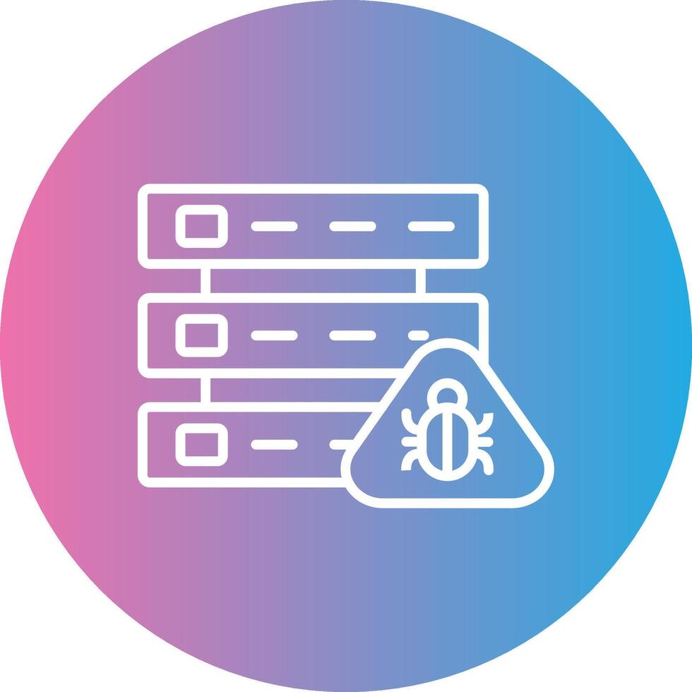 Database Bug Line Gradient Circle Icon vector