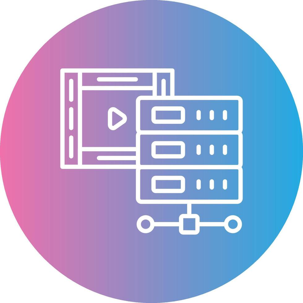 Multimedia Database Line Gradient Circle Icon 43430111 Vector Art at ...