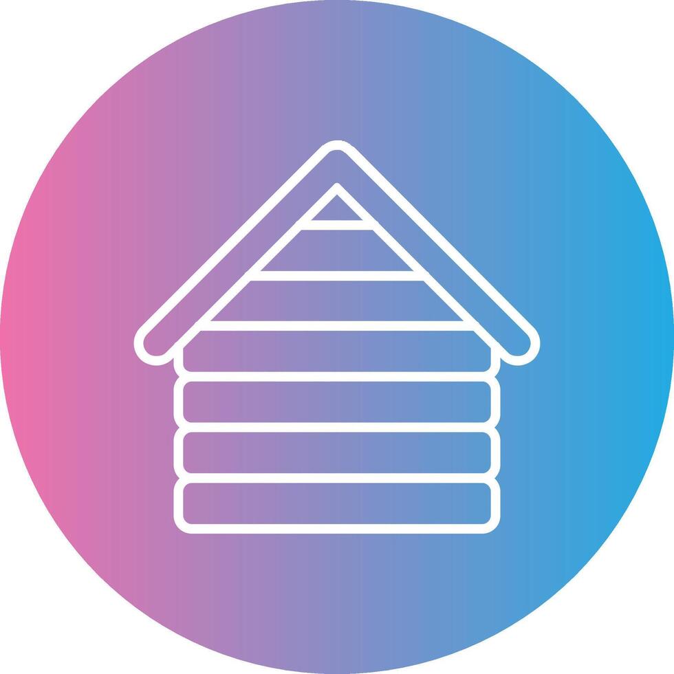 Wooden House Line Gradient Circle Icon vector