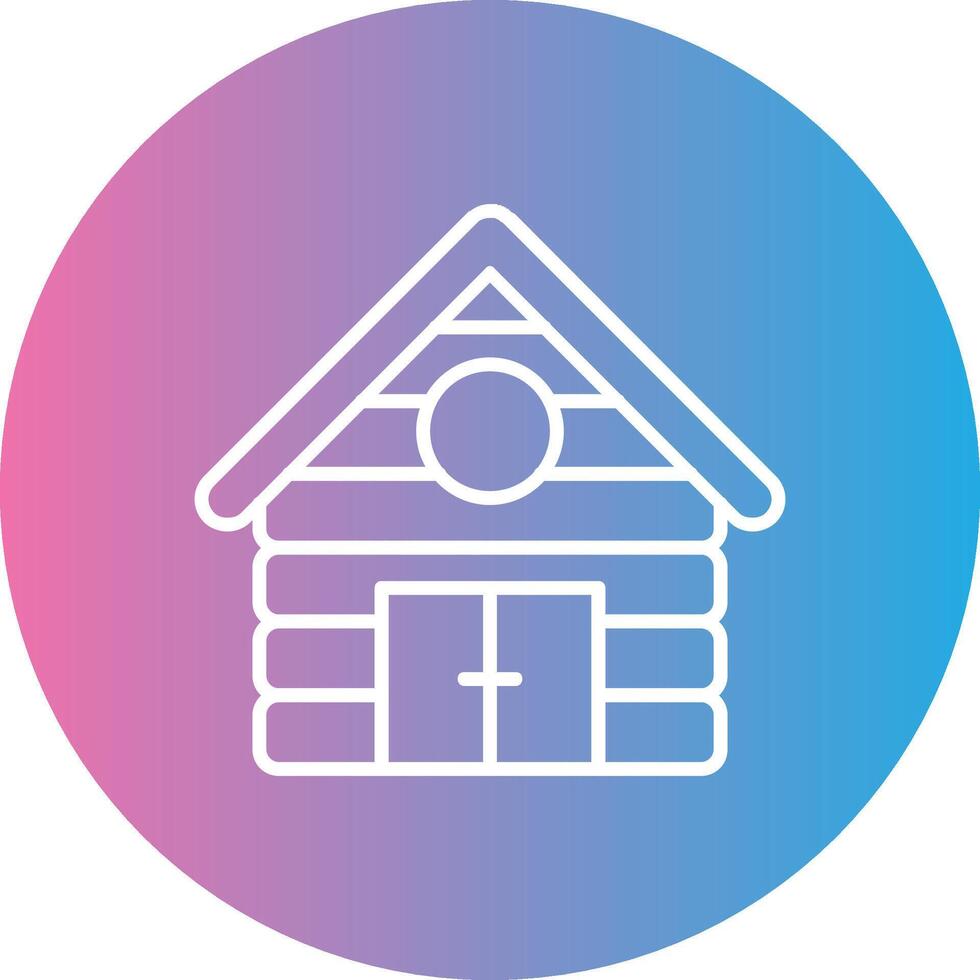 Cabin Line Gradient Circle Icon vector