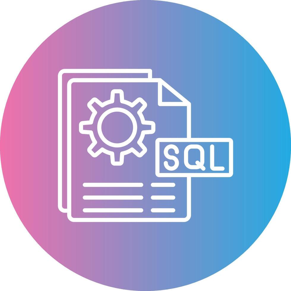 Sql File Line Gradient Circle Icon vector