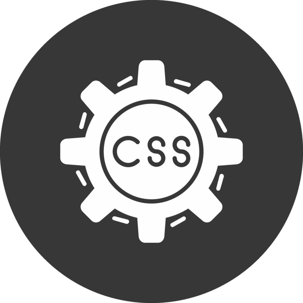 Css Coding Glyph Inverted Icon vector