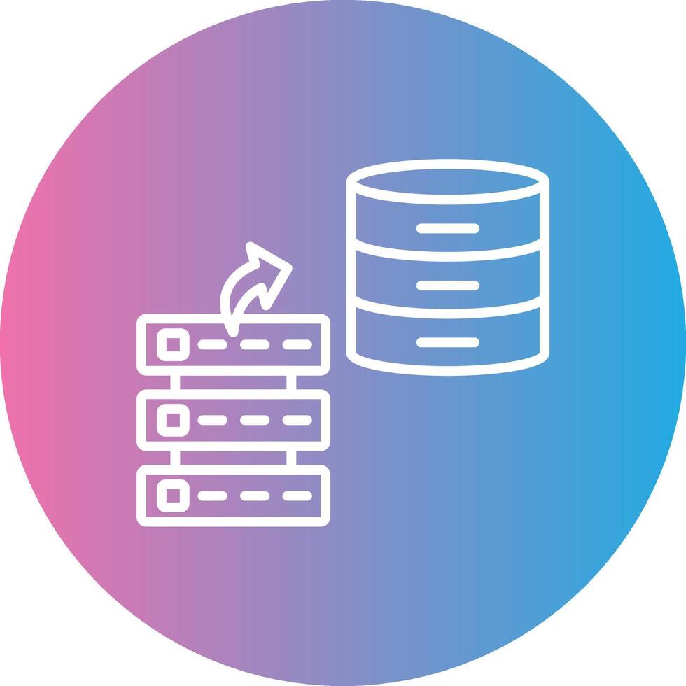 Data Stacks Line Gradient Circle Icon vector