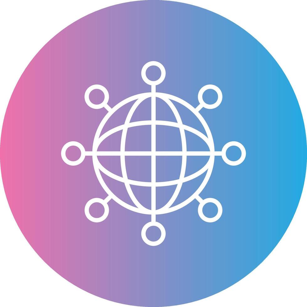 Internet Line Gradient Circle Icon vector